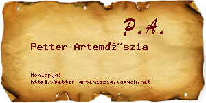 Petter Artemíszia névjegykártya